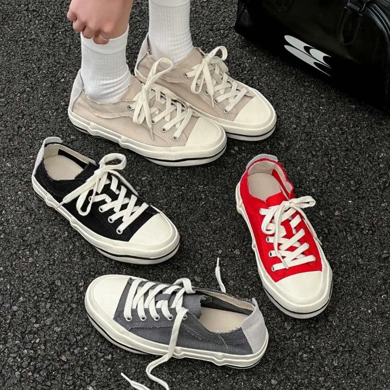 

New Women's Shoes Fashion Classic Canvas Casual Shoes for Woman Exquisite Lace Flat Bottom Sneakers Designer Shoes Zapatos Mujer