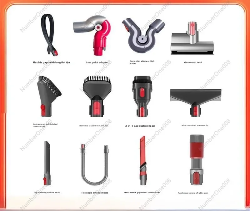 Adapt To Dyson Vacuum Cleaner Accessories V7v8 Hose V10 Dust Brush V12 Conversion Head Multi-functional Suction Head Set