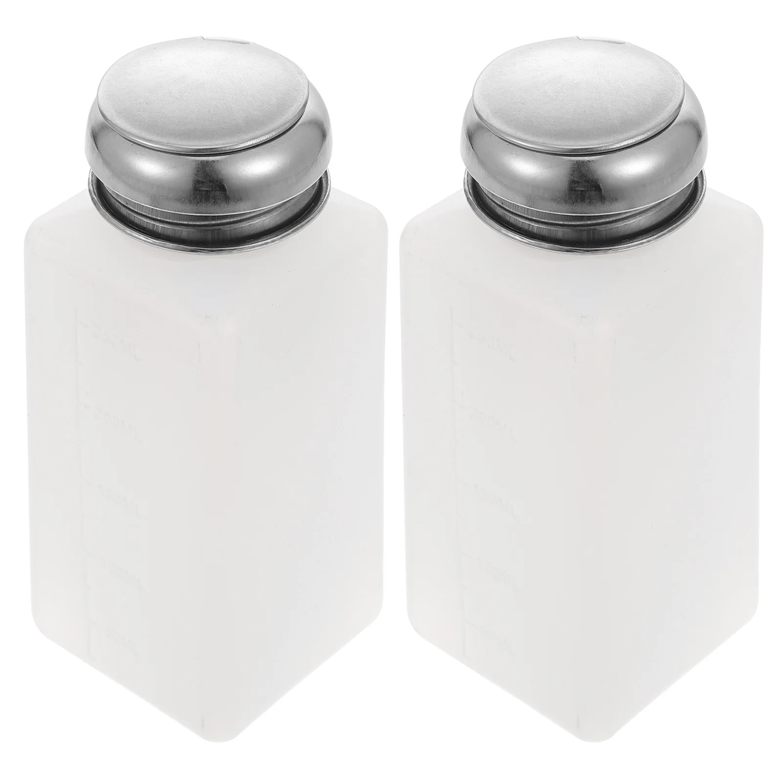 

2Pcs 250Ml Alcohol Pump Bottles Anti-Static Stainless Steel Liquid Dispenser Non Reflux for Nail Art Makeup