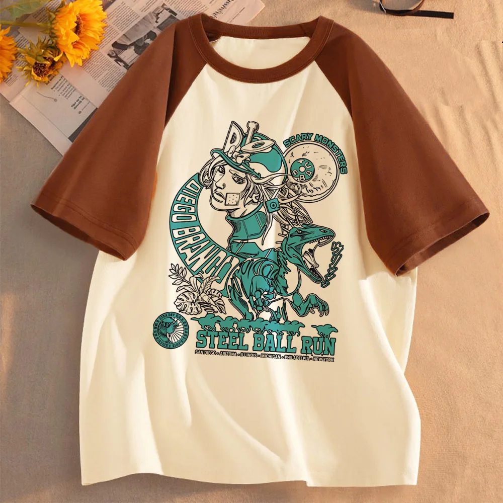 Jojo Bizarre Adventure Gyro Zeppeli shirt female gyaru streetwear 80s t shirt jojifuku grunge 80s funny cheap