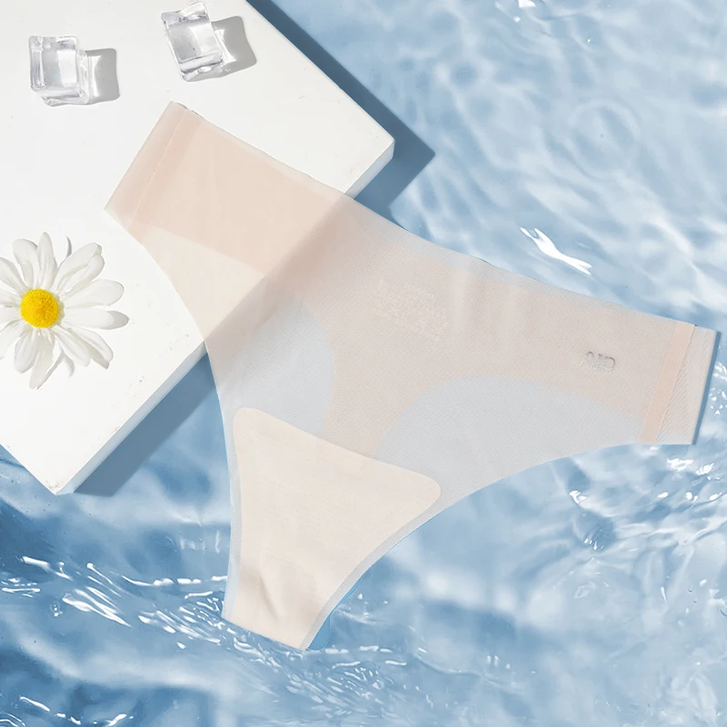 Sexy průhledné dámské tanga kalhotky ultra tenké kalhotky smyslové kalhotky dámské bezešvé nízkopodeševové rychleschnoucí spodní prádlo - náhled 5