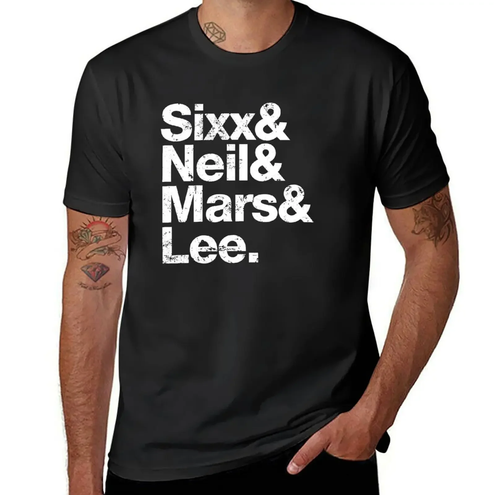 

Sixx Neil Mars Lee Moutley Crue T-Shirt vintage clothes anime clothes Short sleeve tee big and tall t shirts for men