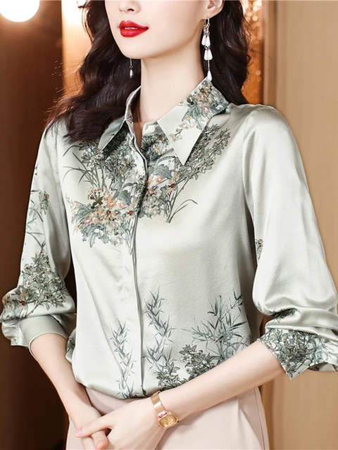 Camisas de moda para mujer OL blusas elegantes para mujer blusas de lujo para mujer ropa basica Floral Tops para mujer 2023 AliExpress