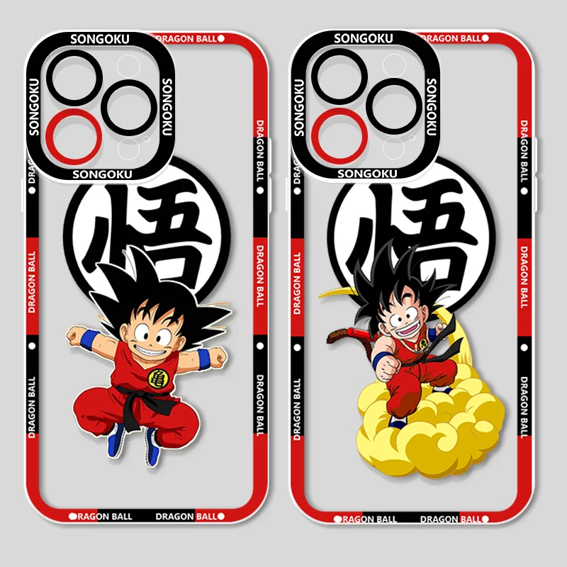 Anime Dragon Ball Goku For iPhone 15 14 13 12 11 Mini XS XR X Pro MAX 8 7 6 Plus SE Angel Eyes Transparent Apple Case