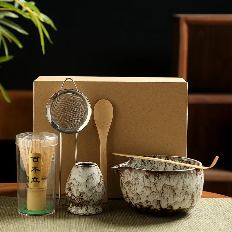 6 STKS Japanse Matcha Theeservies Veilige Bamboe Garde Theelepel Theesets Matcha Kom Matcha Garde Houder voor Theeliefhebbers Thee Maken Gereedschap