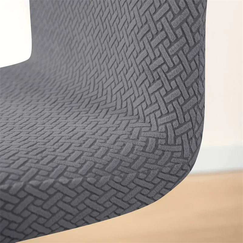 Soild Color Elastic Bar Stool Chair Cover Jacquard Short Back Chairs Covers Dining Room Kitchen Stretch Footstool Seat Slipcover