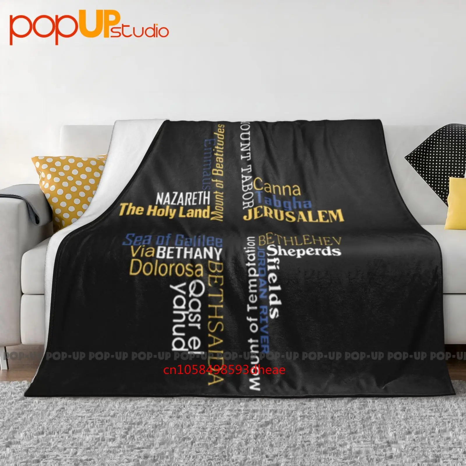 Holly Land Cross Jerusalém Tabgha Manta ultrasuave Edredón Funda de sofá de invierno Fundas de cama
