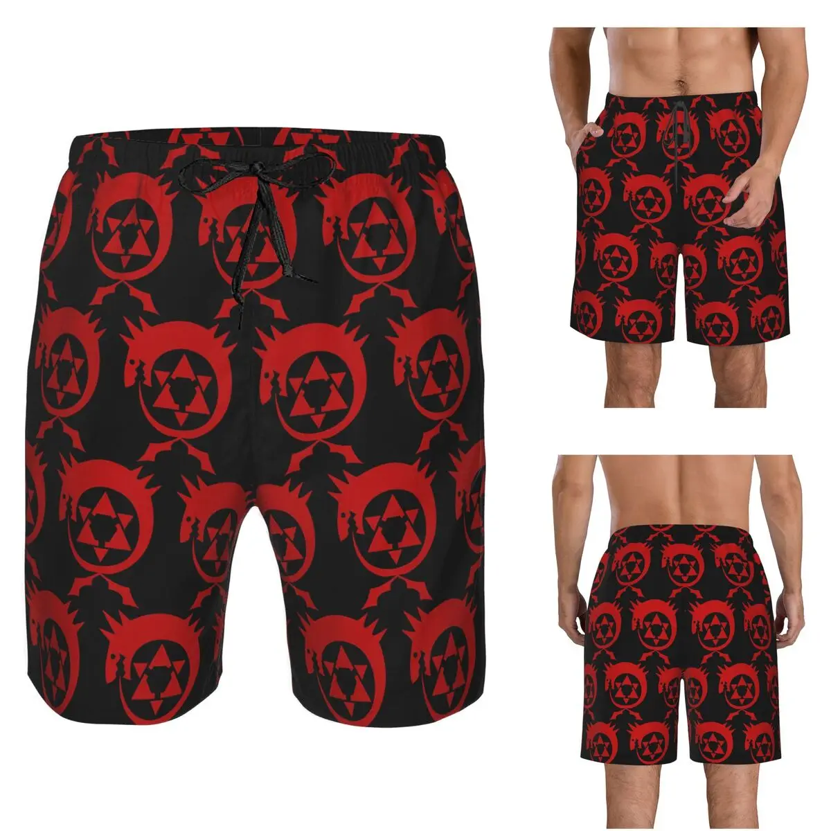 Fullmetal Alchemist Ouroboros Homunculus Symbol Trunks Beach Board Shorts Casual Quick Dry Swim Summer Men Pants