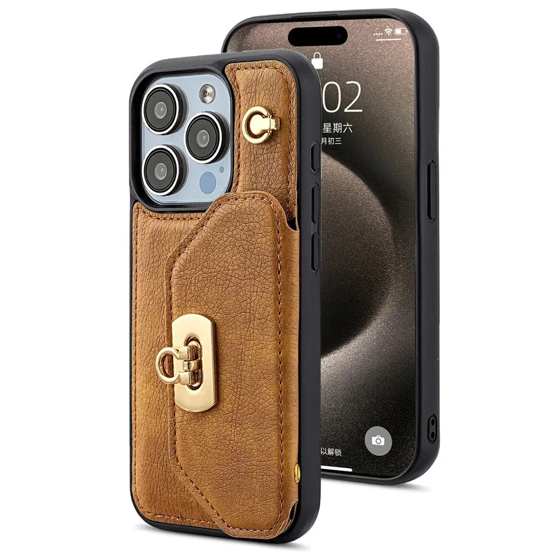For IPhone 15pro/15pro Max for Women Sling Bags Phone Cases Card Holders and Leather Phone Covers Suitable