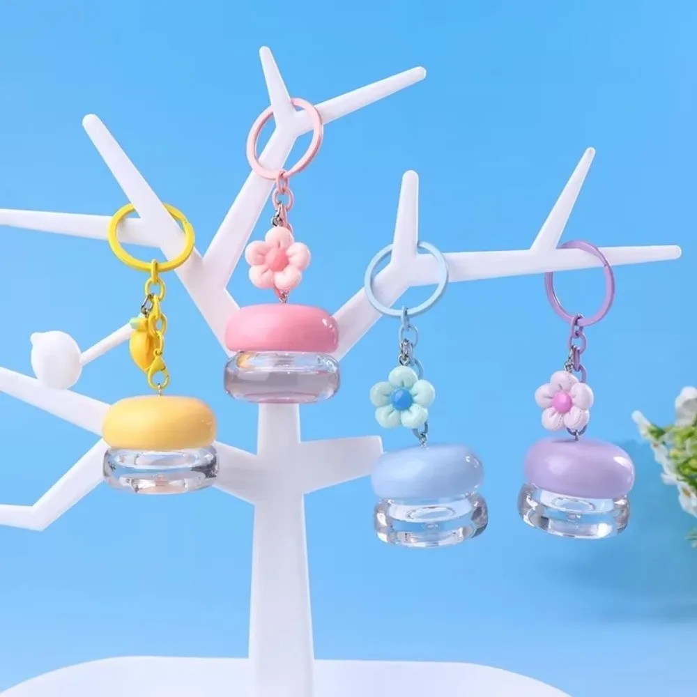 Portable Mini Lip Mask Jars 5g Capacity With Keychain Pendant Lip Balm Containers Empty Plastic Jars DIY Cosmetics