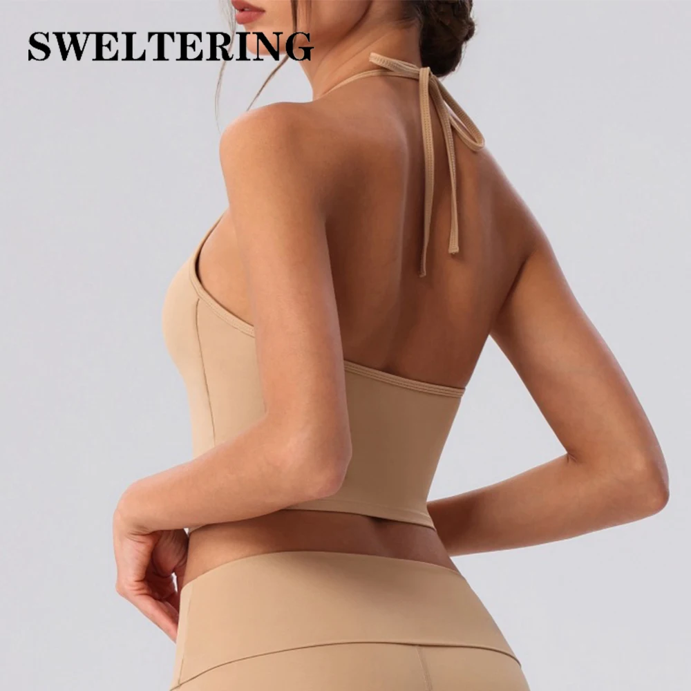 

Women Yoga Tank Top Halter Fitness Vest Breathable Sports Underwear Impact Gym Bra Female Yoga Vest Sexy Running Tops Sportswear