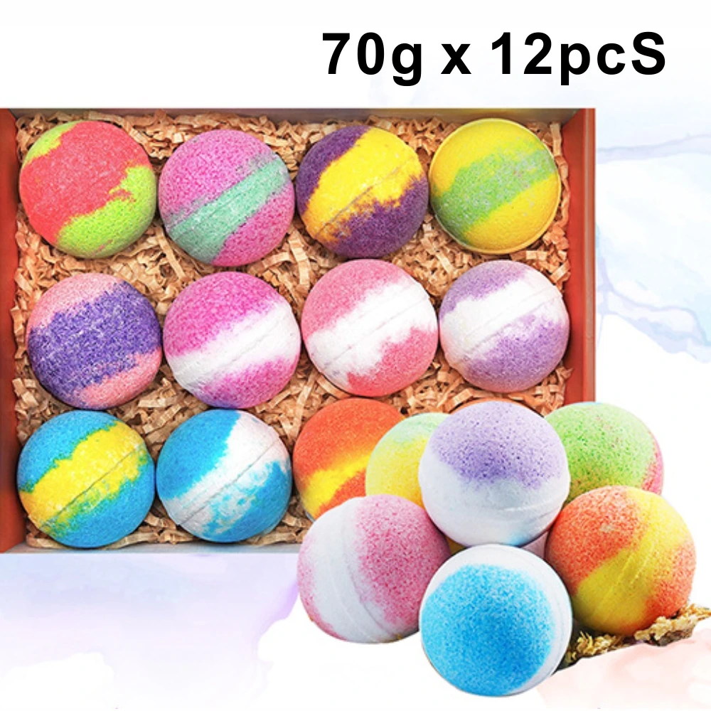 12PCS Bath bomb Minutes of happiness 70g with Pictures Citrus Scent Beauty Health Shower Salts Oil Handmade SPA Stress Relief