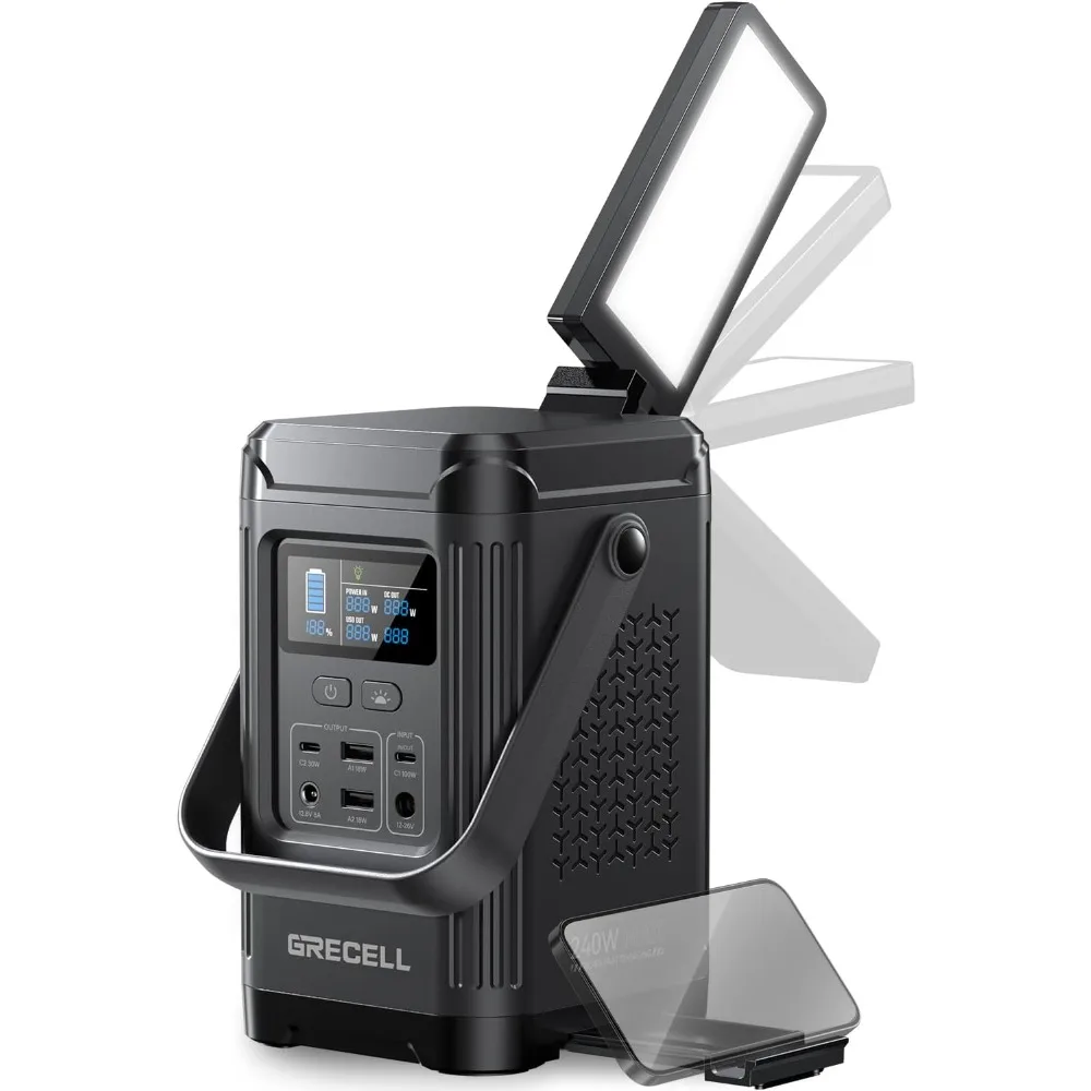 

Portable Power Station 153.6WH Solar Generator, LiFePO4 Battery Dual Way 100W PD, Portable Power Bank with Integrat