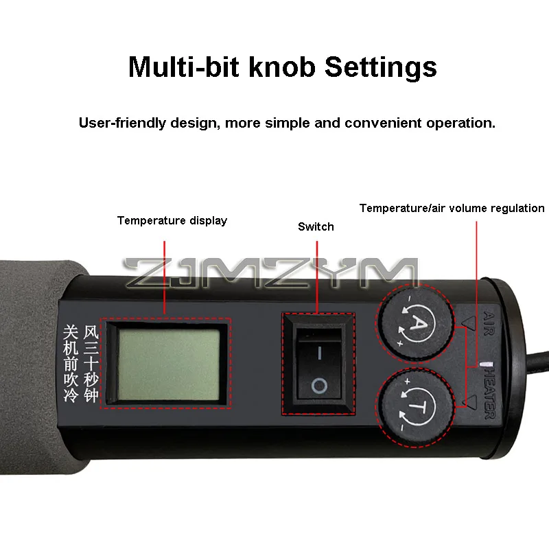 110V 220V LCD Digital Heat Hot Air Gun Desoldering Soldering Station Temperature Adjustable 8018 LCD