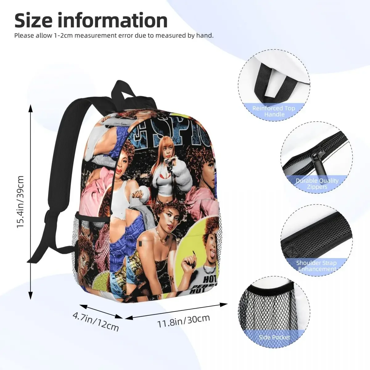 Ice Spice Backpacks Boys Girls Bookbag Cartoon Children School Bags Travel Rucksack Shoulder Bag Large Capacity