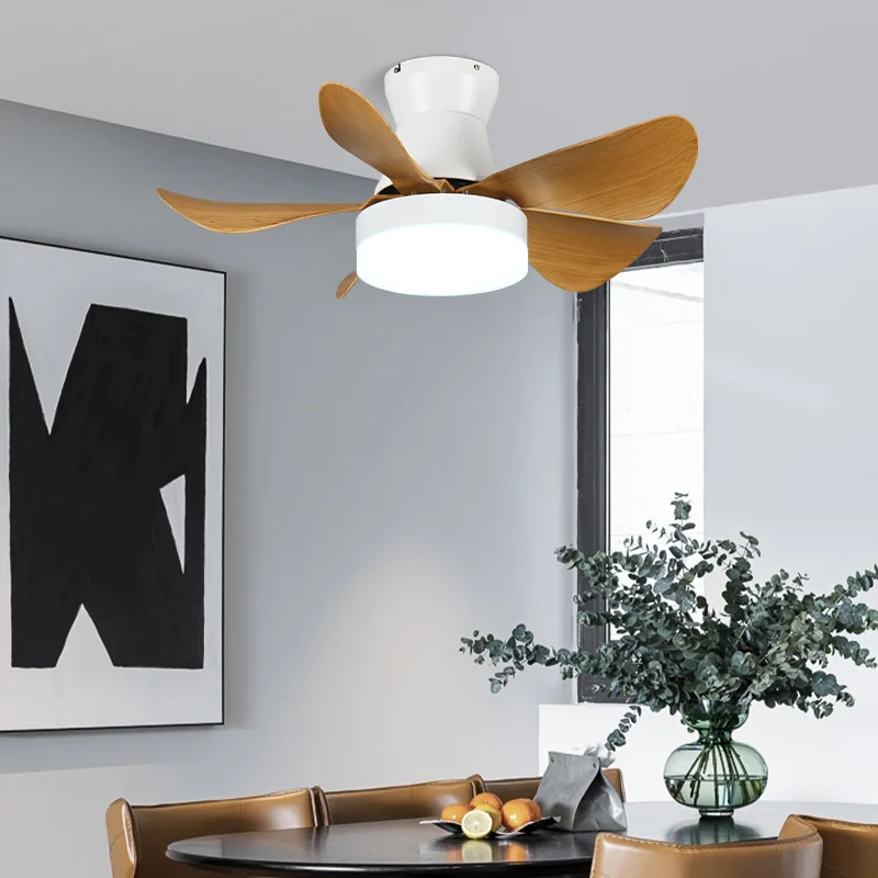 Modern Ceiling Fan Light Bedroom Dining Living Room DC Silent Retro Ceiling Fan Lamp Simple Electric Fan Light Remote Control