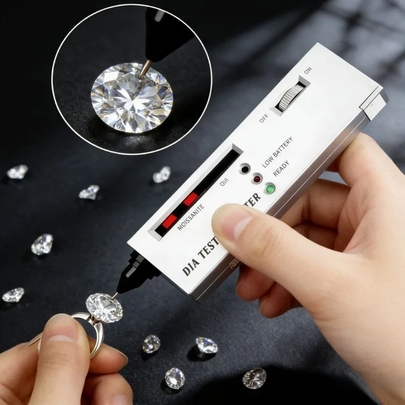 

Professional LED Diamond Tester Pen With Case - High Accuracy Portable Gemstone Detector For Jewelry Authenticity Testing Tool