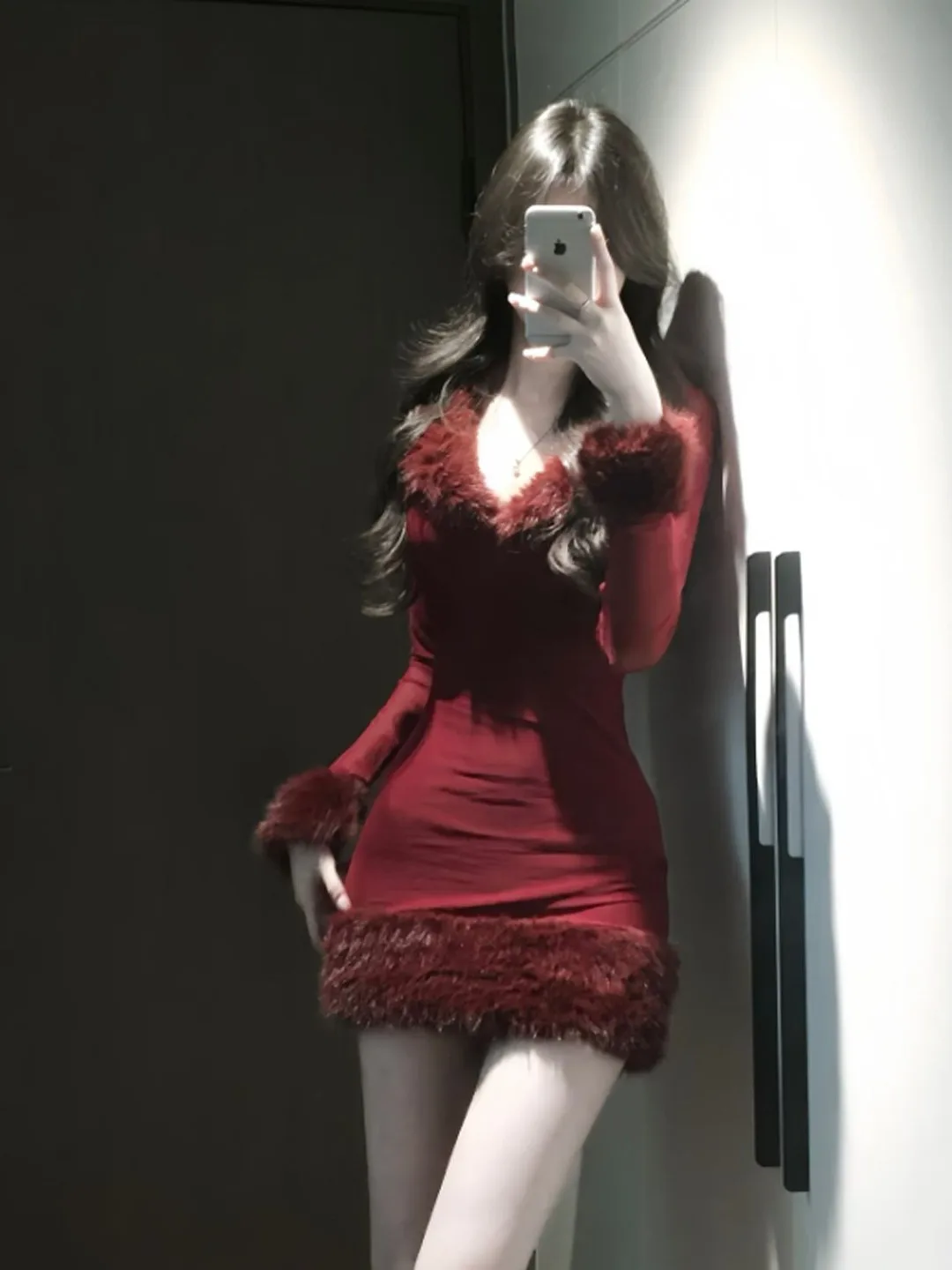 

Красная облегающая юбка-карандаш с V-образным вырезом и перекрестной завязкой, стиль Dr. Ele Sister, весенняя мода, для повседневной носки, уличного стиля, для церкви, подходит для Dr. Ele Sister