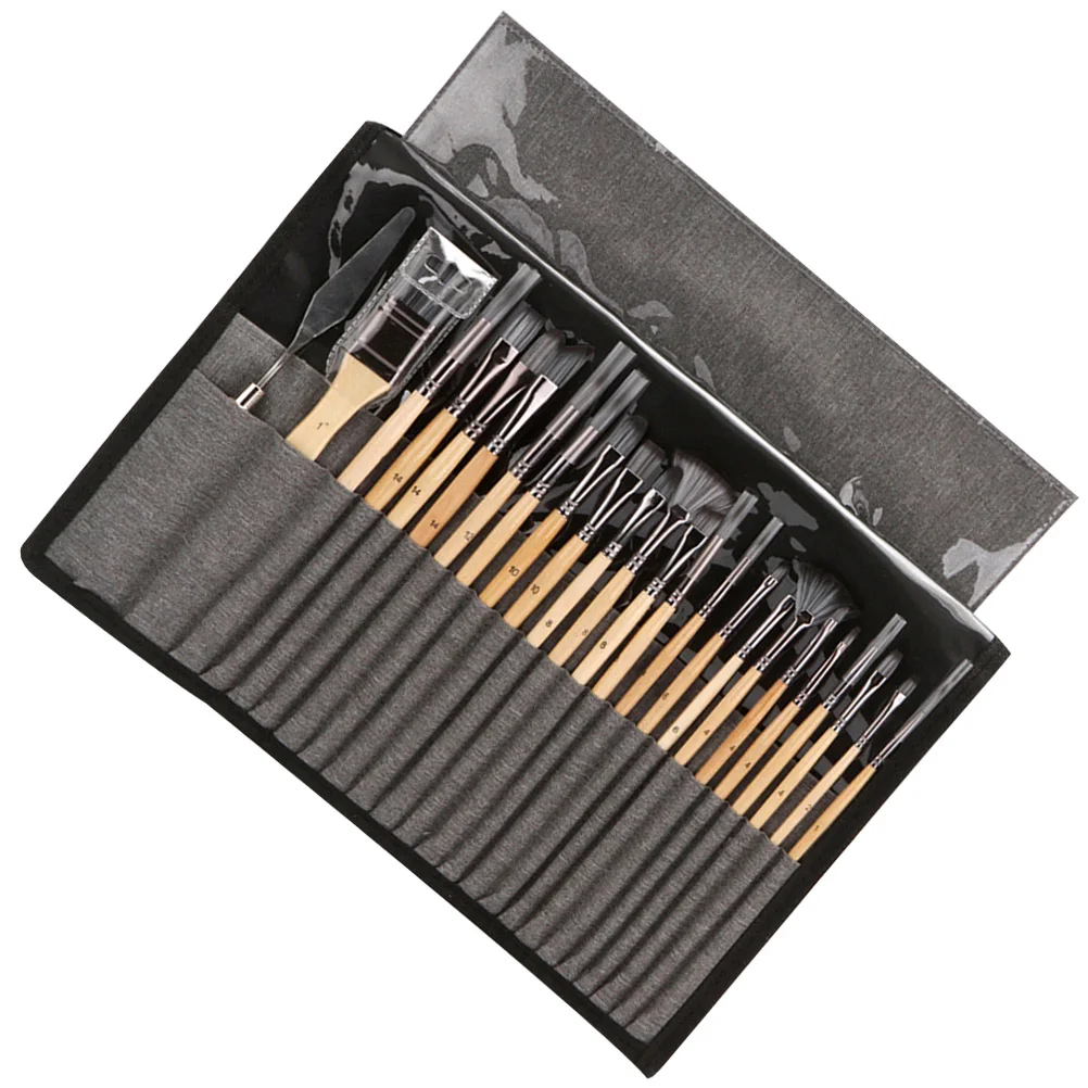

24pcs Artist Brush Set Watercolor Oil Painting Tools Nylon Painting Supplies For Face Miniature Detail Rock Gouache Craft