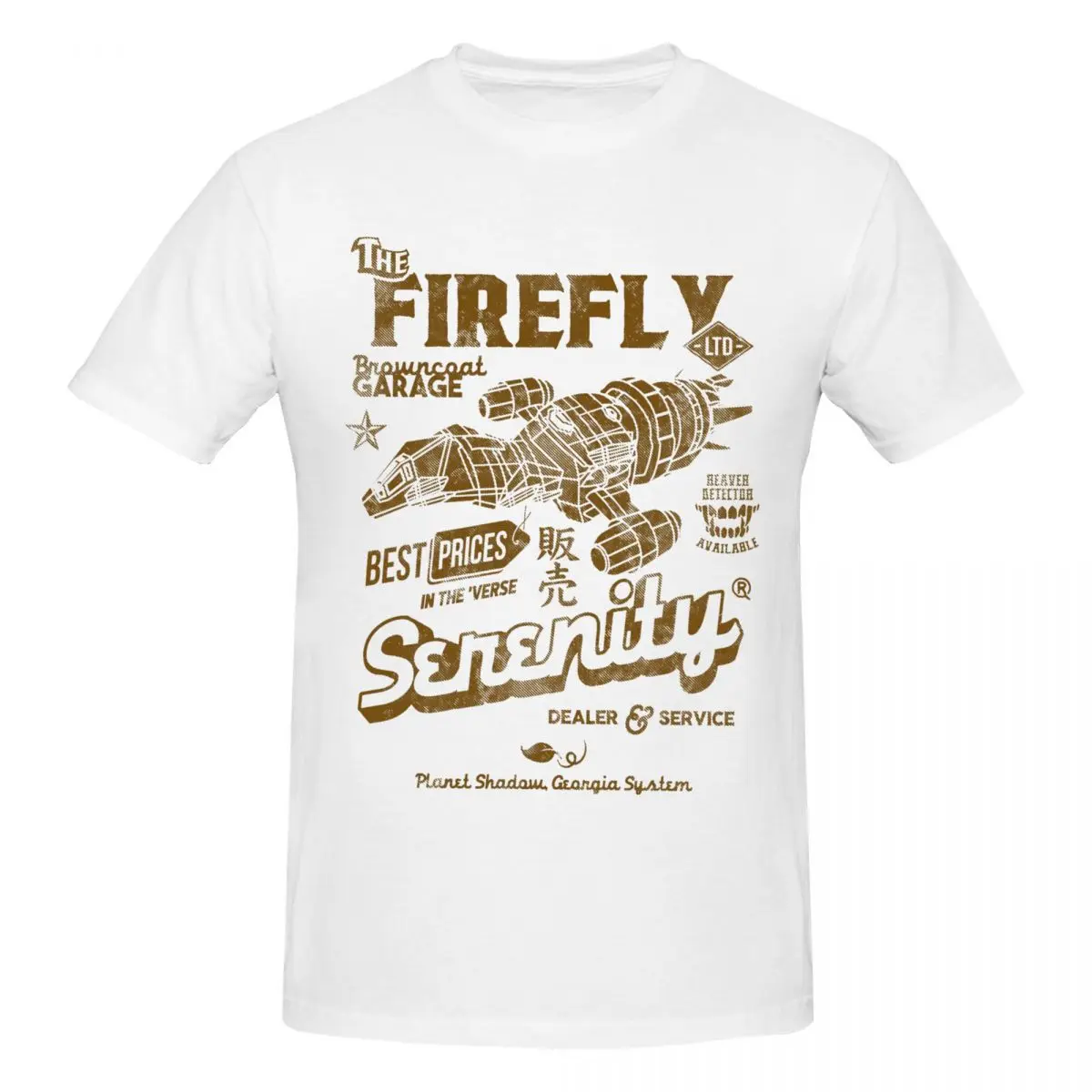 Men Firefly Serenity Fun T Shirt Vintage Cotton Crewneck Tshirt