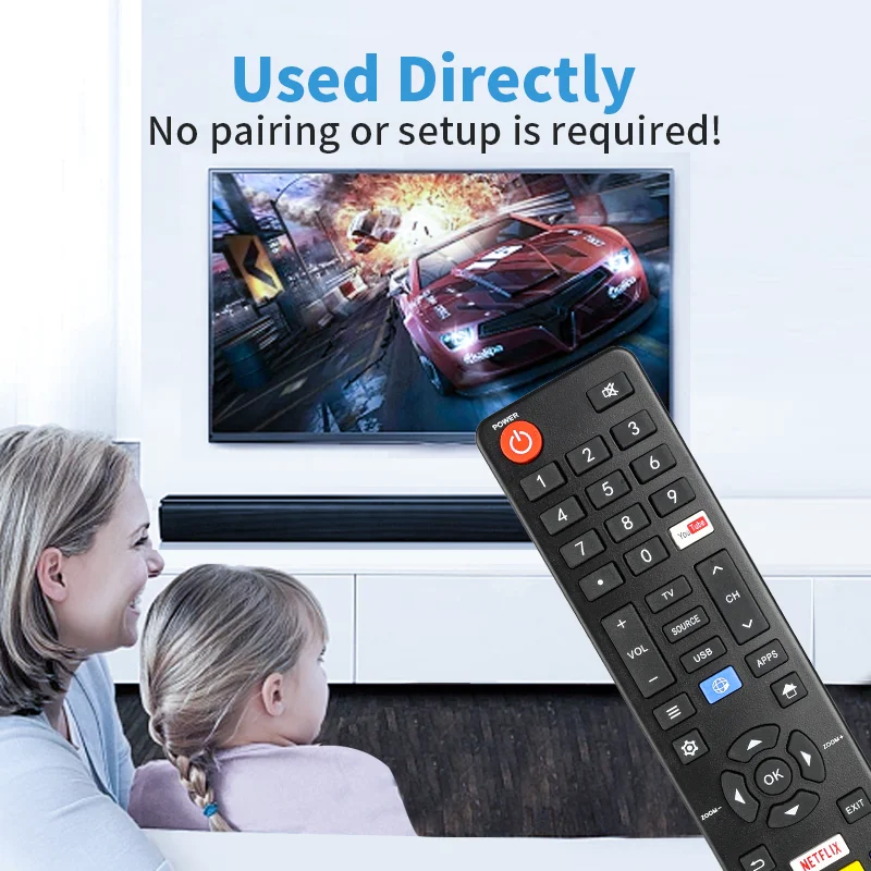 CT6841 Remote Control Compatible With Semp TCL SKY TV SKY-9029 49SK6000 Replacement Controller With NETFLIX YouTube Buttons