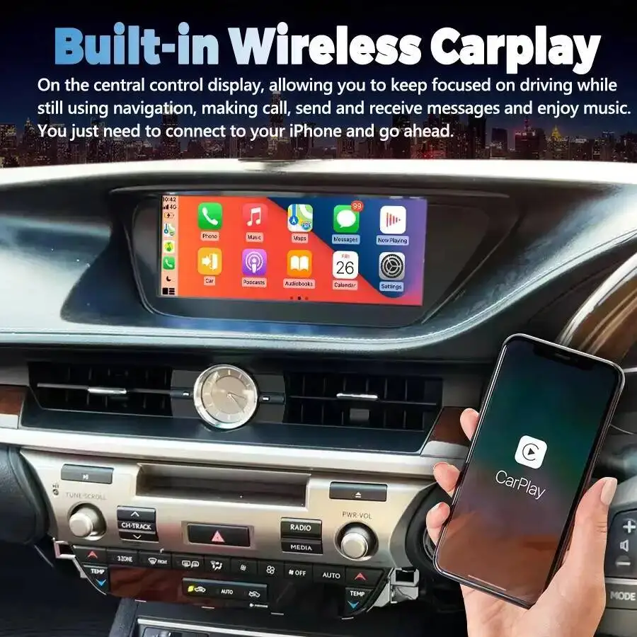 10.25'' RHD Car Radio Android 15 Stereo GPS Navigation Multimedia Player Carplay For LEXUS ES ES200 ES300H ES250 ES350 2013-2017