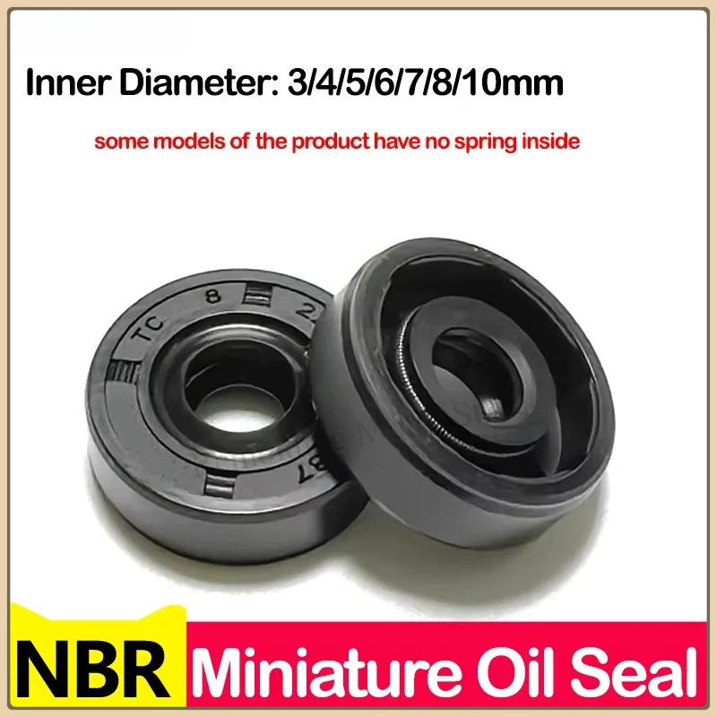 Miniature Oil Seal NBR Framework, Inner Diameter 4mm 5mm 6mm 7mm 8mm 9mm Outer Diameter 12-34mm Thickness 4-10mm Nitrile Butadi