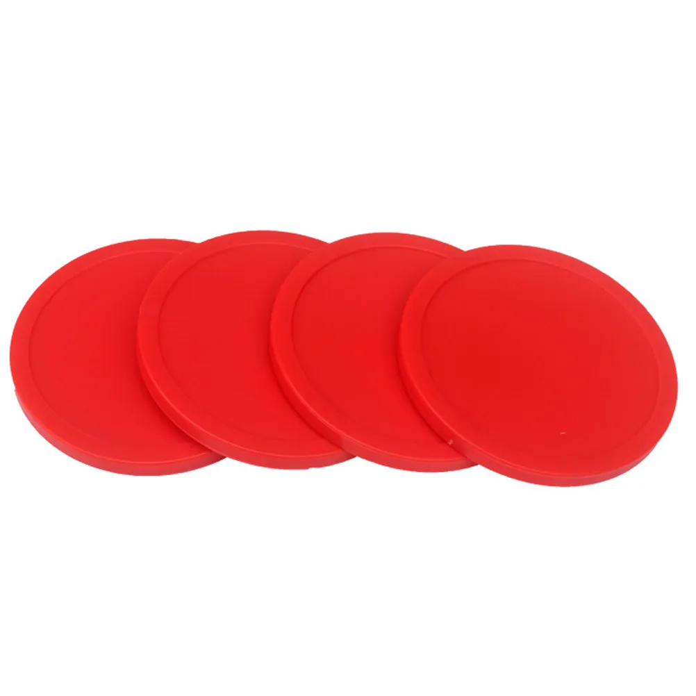 

4Pcs Standard Size Air Hockey Pucks Red 75Mm Replacement Pushers Set Ergonomical Design for Game Room Competitive