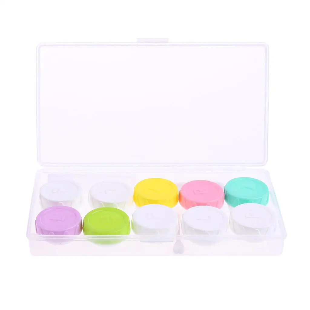 Contact Lens Case Plastic Travel Storage Kit Contact Lens Holder Box with Tweezers and Solution for Daily Use