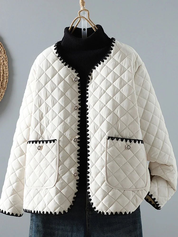 

Легкая стеганая хлопковая куртка женская или свободная посадка цветная блузка зимняя верхняя одежда ретро пальто на пуговицах