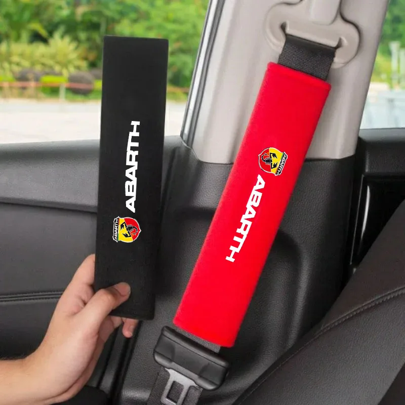 2pcs Car Seat Belt Cover For ABARTH 595 500 124 Spider PUNTO Shoulder Protector for Car Seat Belts Auto Accessories