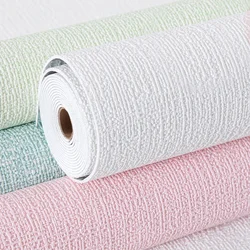 DIY Linen 3D Foam Self-adhesive PVC Solid Color Thickened Waterproof Background Wall Renovation Wallpaper Wall Stickers