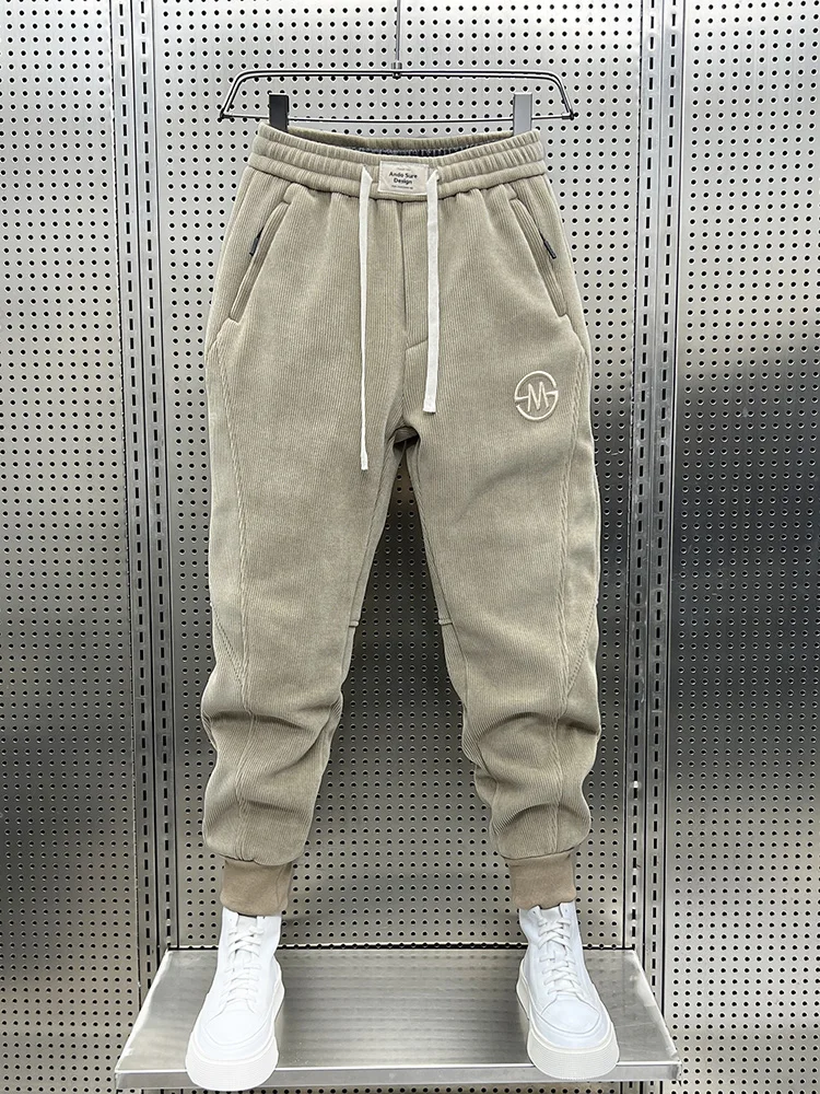 

Thiened Fce Вельветовые повседневные брюки Мужские свободные спортивные штаны в американском стиле Sle Осень-зима Полиэфирное волокно