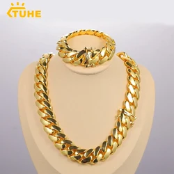 20mm Heavy Solid 18K Gold Plated Miami Cuban Link Chains Hip Hop Jewelry Choker Necklaces for Men Wholesale Price