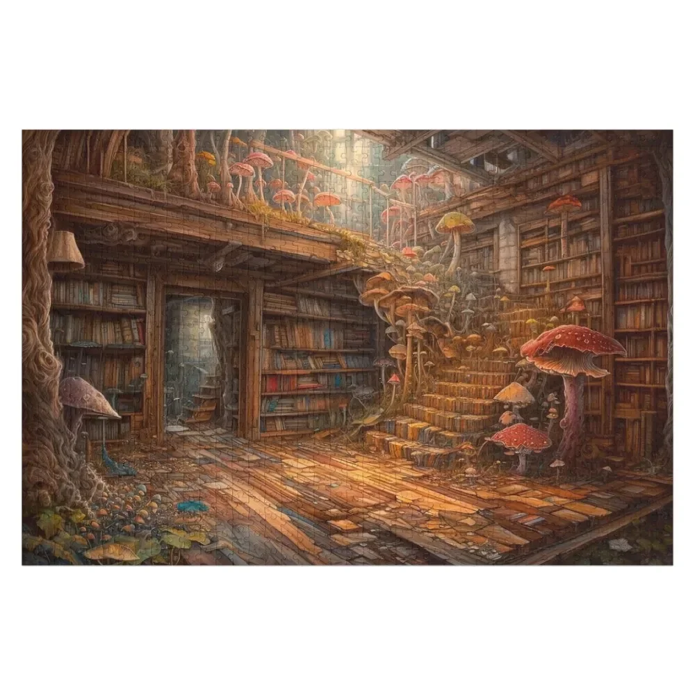 

Post Apocalyptic Mushroom Library Jigsaw Puzzle Customizable Child Gift Christmas Gifts Custom Jigsaw Puzzle