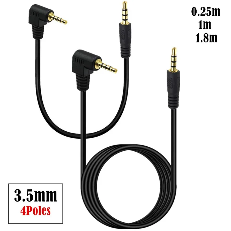4 Sections 3.5mm Audio Cable Male-to-male, Suitable for Apple Pair Recording Cable Aux Car Mobile Phone Earphone Cable