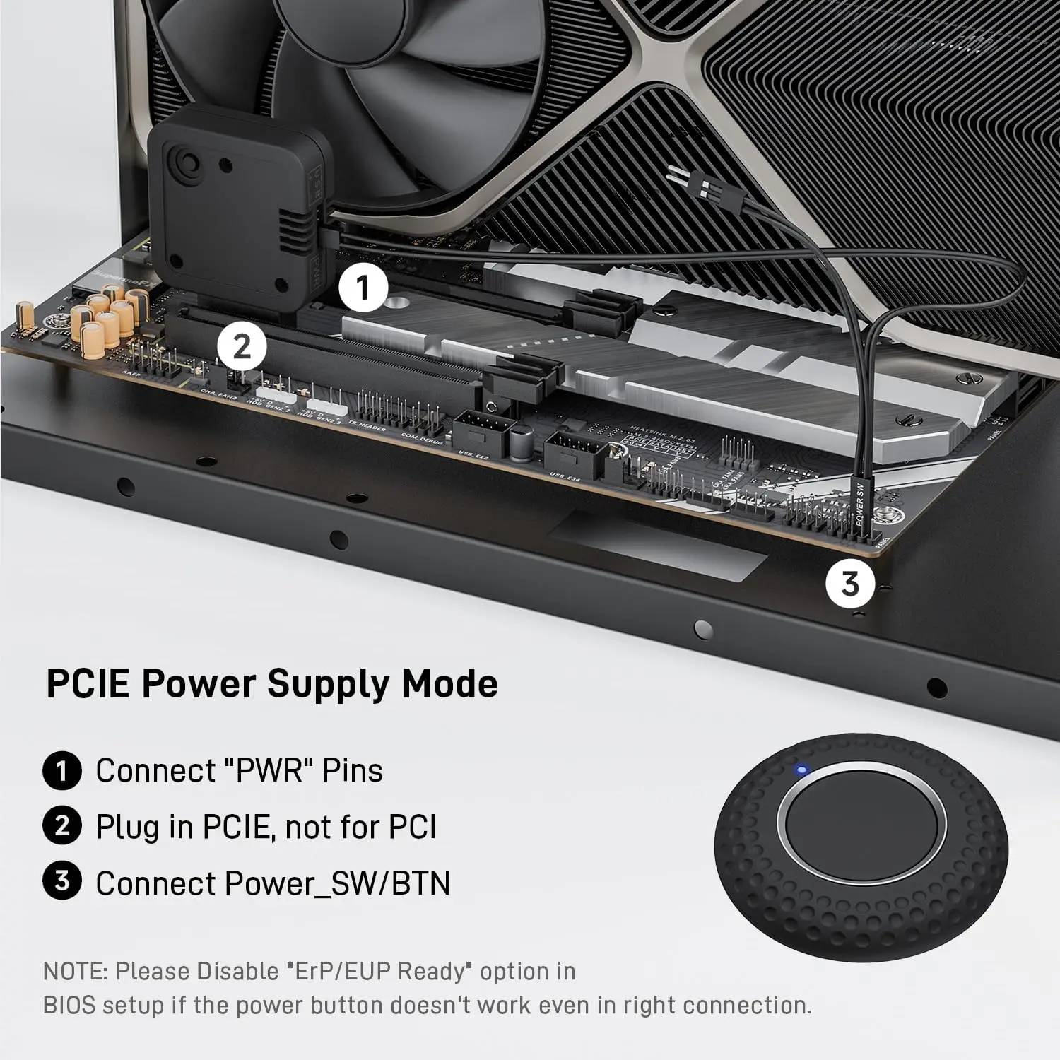 Wireless PC Power Button with PCIe Receiver description 5