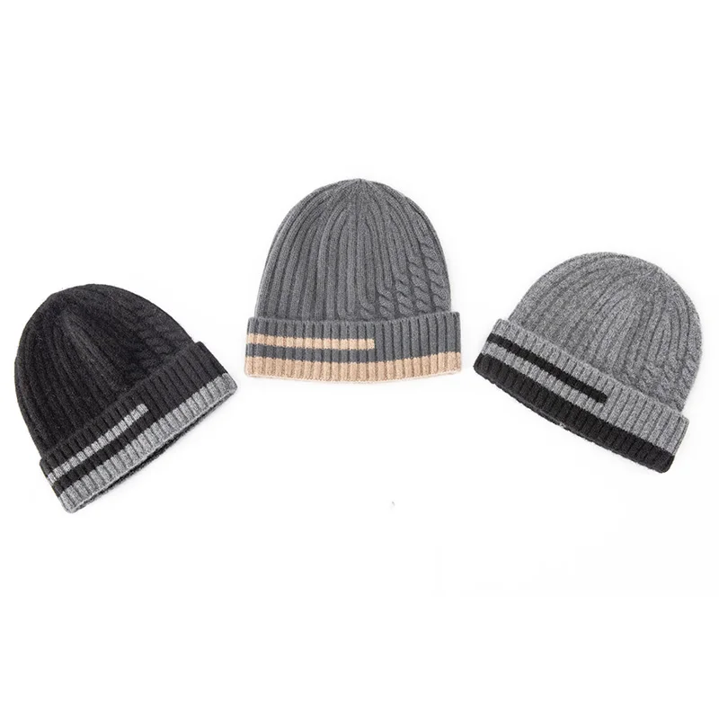 

Осень-зима, 100% тонкая кашемировая мужская морозостойкая вязаная шапка, утолщенная теплая шерстяная шапка с цветными блоками, ветрозащитная холодная шапка