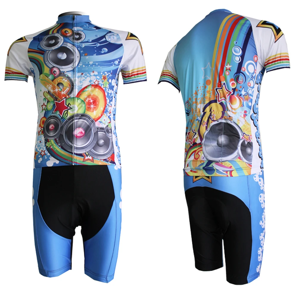 Cycling Jersey Short Sleeve Men MTB Road Biking Wear Quick-Dry Breathable Bicycle Cloyhing with 3D Silicone Cushion Shorts