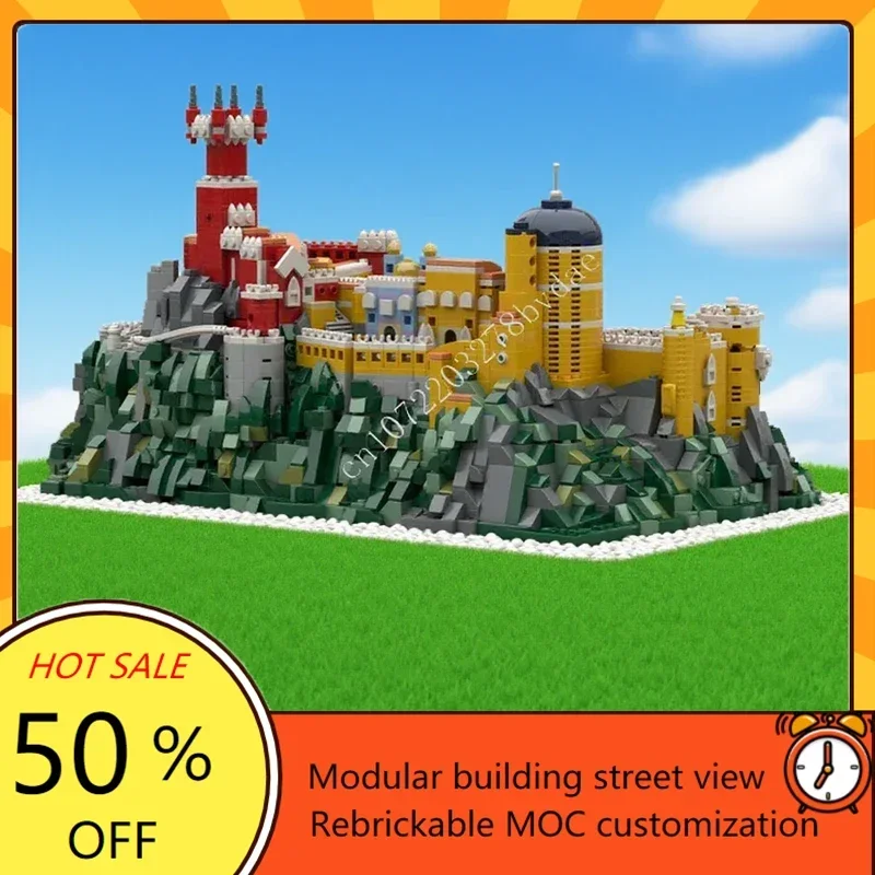 

3780 шт. MOC средневековый замок, набор моделей-пазлов на заказ - Palecio Da Pena Sintra, Португалия, технический набор «сделай сам» для детей, Holida