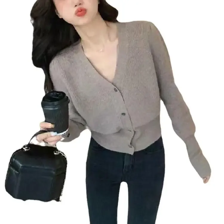 

Pink Knitted Sweater Cardigan Women Single Breasted V Neck Sweaters Woman Autumn Winter Solid Color Soft Cardigans Ladies