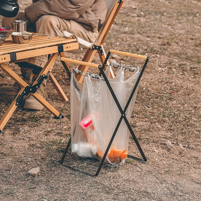 Portable Camping Waste Bag Support Stand Fold‑able Garbage Bag Hanging Rack for Outdoor Picnic Barbecue Activities