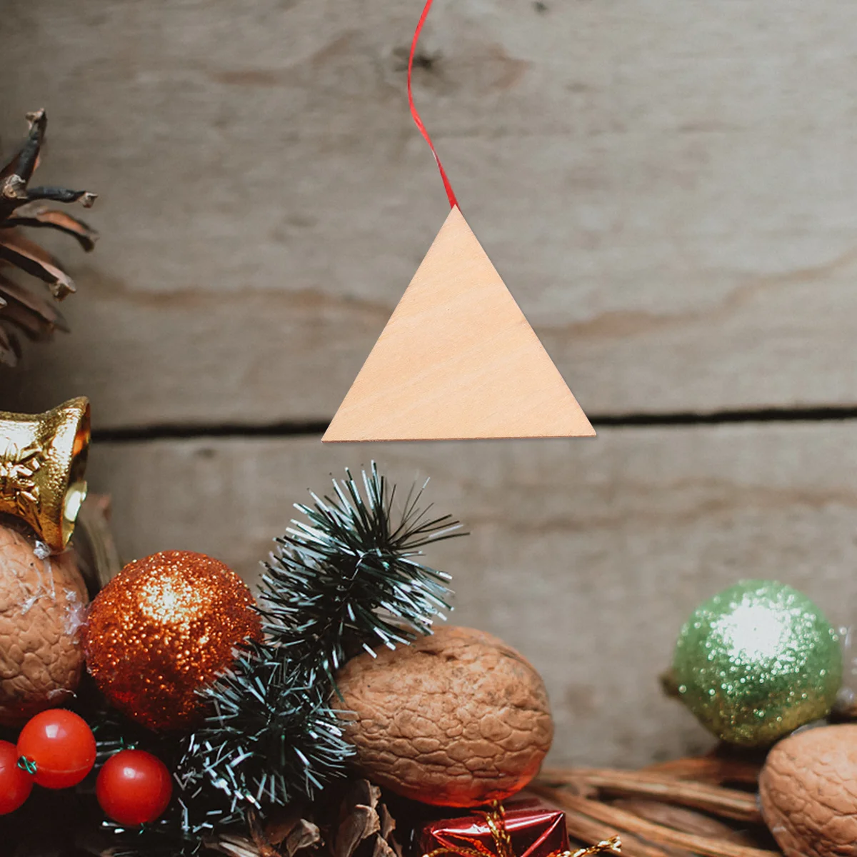 

60Pcs Wooden Triangle Slices Unfinished Smooth Surface DIY Craft Supplies Blank Double Side Cutouts for School Camp Birthday