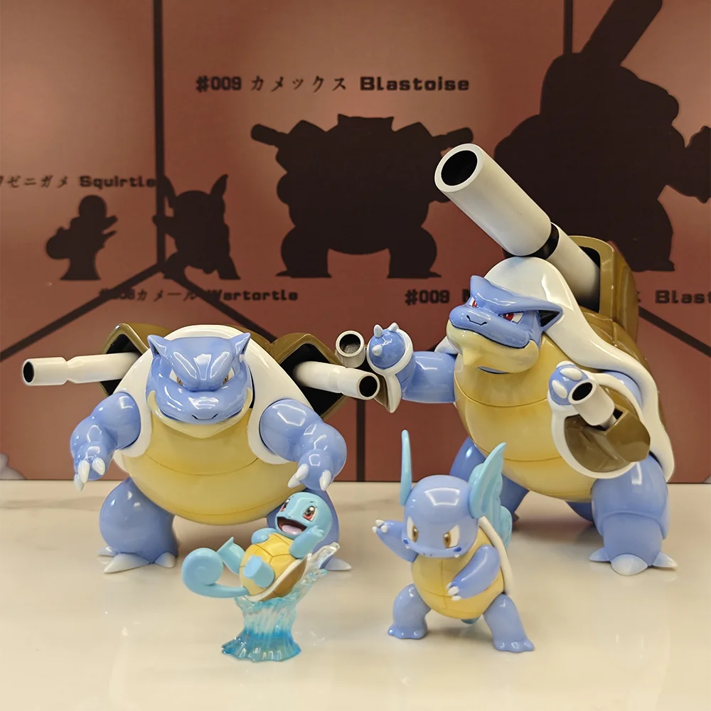 1/20 Scale Pokemon Evolutionary Group Action Figures 007 Squirtle 008 Wartortle 009 Blastoise Mega Evolution Collect Model Gift