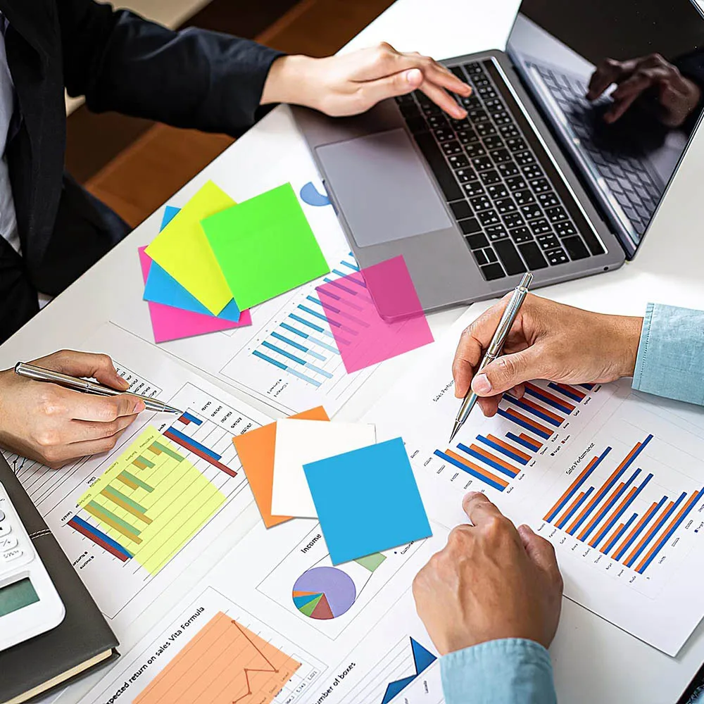 850Pcs Color Stickers Transparent Fluorescent Index Tabs Flags Sticky Note Stationery Children Gifts School Office Supplies