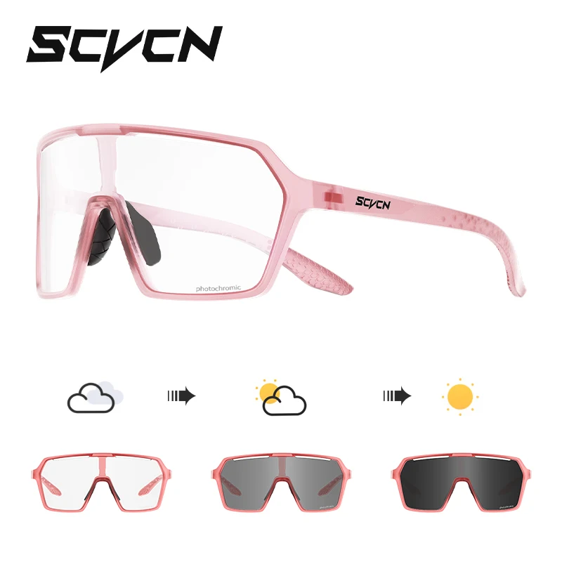 SCVCN New Photochromic Sunglasses UV400 Cycling Glasses Sports Running Drving Hiking Eyewear MTB Bike Glasses Cycling Equipment