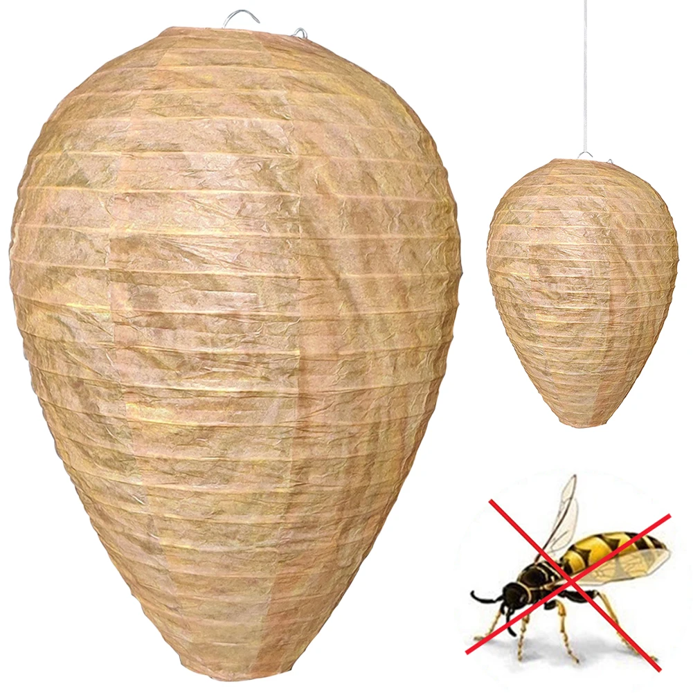 Hanging Wasp Deterrent Waterproof Repellent Hornets Safe Fake Trap Drive Beehive Lantern for Patio Outdoor