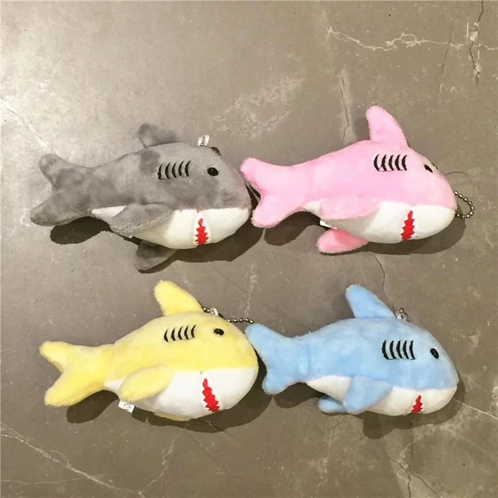 Plush Toy Backpack Keychain Simulation Shark 12CM Bag Pendant Shark Key Chain Ocean Animal Shark Plush Toy Key Chain Pendant