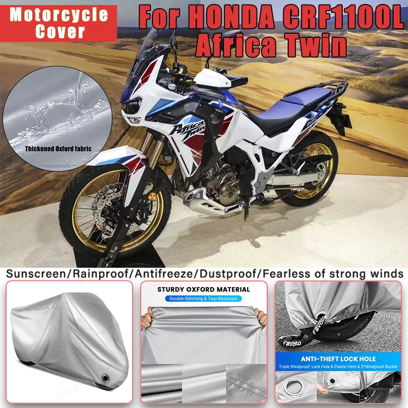 

For HONDA CRF1100L Africa Twin No Ear Motorcycle Cover - Outdoor Full Body Protection, Waterproof Dustproof Sunscreen Accessory