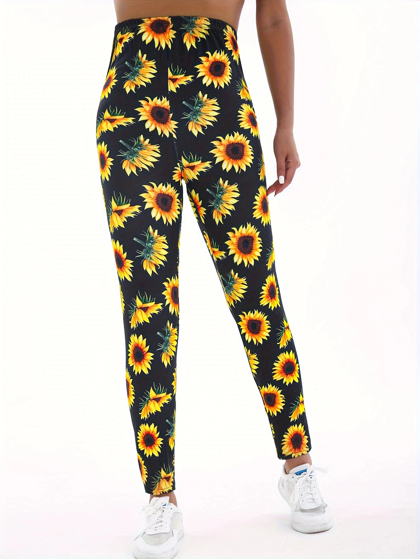 عباد الشمس نحى مطبوعة السراويل الضيقة للنساء تقليد الدنيم يغطي الرجل عالية تمتد اللياقة البدنية اليوغا السراويل مثير سروال شكل قلم رصاص